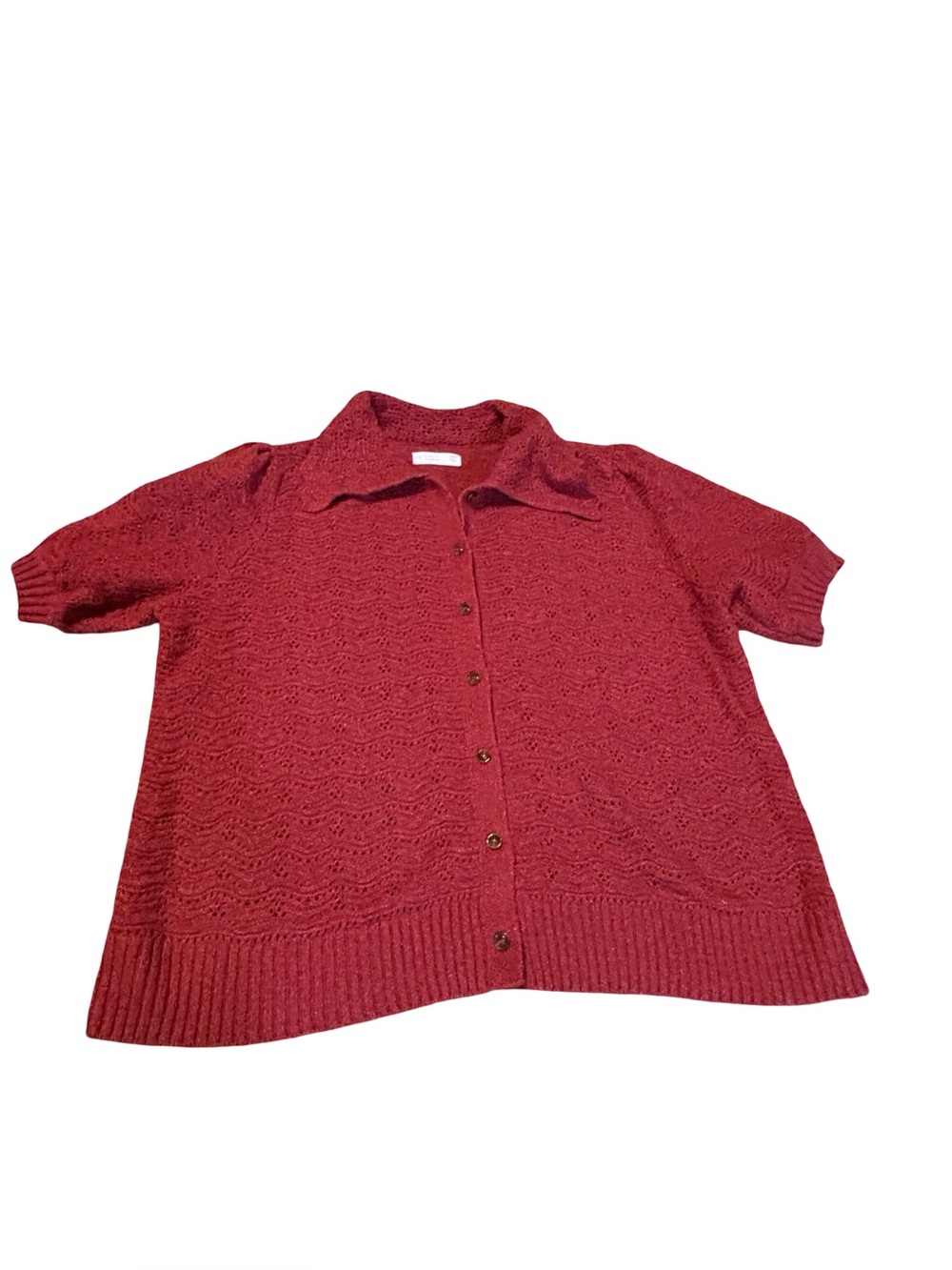 Laura Conrad soft sweater- short sleeve sweater with buttons and cute collar pxl